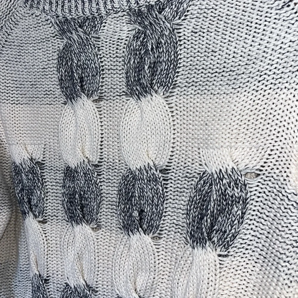 J.Crew Knitted Sweater crewneck Navy Blue/White Womens size large